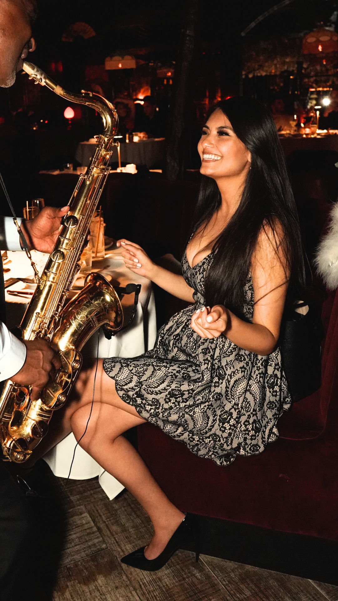 Saxaphonist Playing on Saxaphone For our customer at ADKT, The best experience at restaurant, ADKT LA